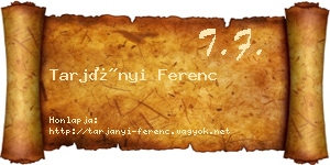 Tarjányi Ferenc névjegykártya