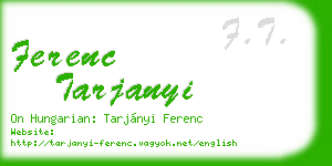 ferenc tarjanyi business card