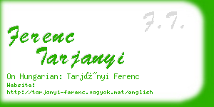 ferenc tarjanyi business card